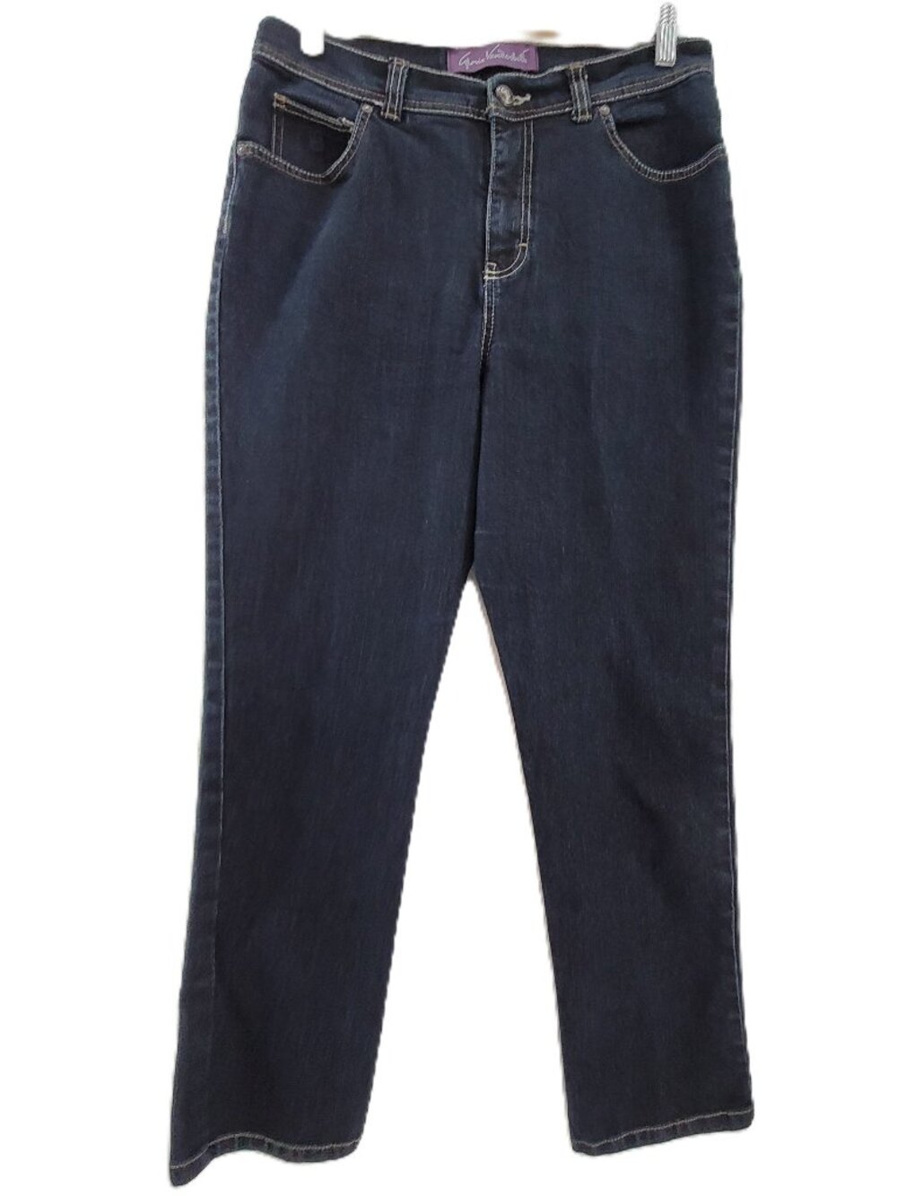 Gloria Vanderbilt Jeans Women's 12P Blue Dark Wash Straight Stretch Prop Short